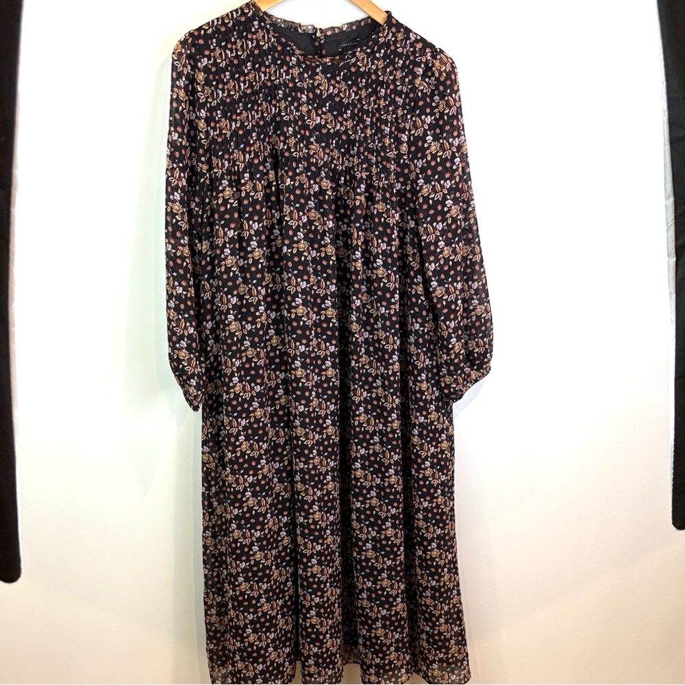 Ann Taylor floral Print Long Sleeve Dress size XL Bohemian style